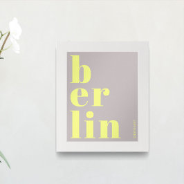 Berlin Deutschland Moderne Typografie gelb grau Poster