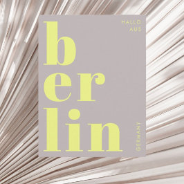 Berlin Deutschland Moderne Typografie Gelbe Postka Postkarte