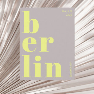 Berlin Deutschland Moderne Typografie Gelbe Postka Postkarte
