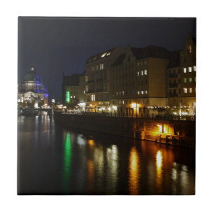 Berlin Deutschland Night Spree Deutschland Nacht Fliese