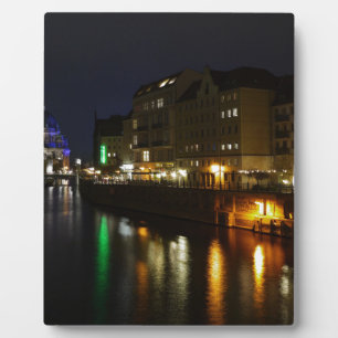 Berlin Deutschland Night Spree Deutschland Nacht Fotoplatte
