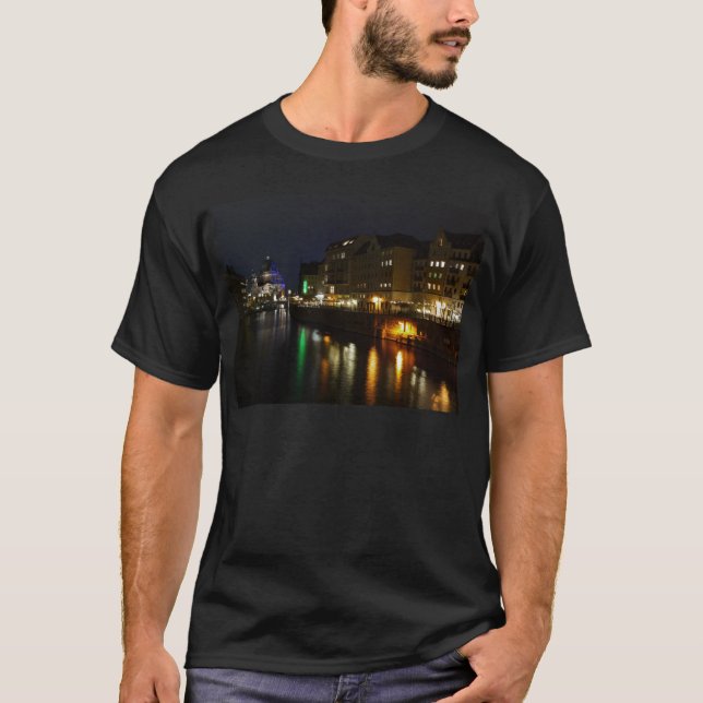 Berlin Deutschland Night Spree Deutschland Nacht T-Shirt (Vorderseite)