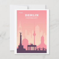 Berlin Deutschland Pink Vintage Reiseplakat