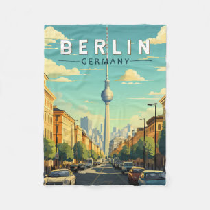 Berlin Deutschland Reise Kunst Vintage Fleecedecke