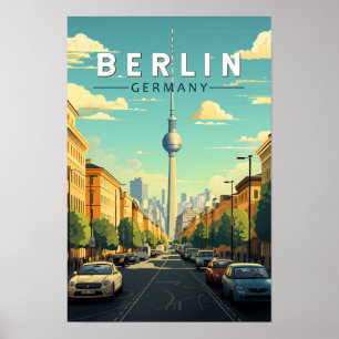 Berlin Deutschland Reise Kunst Vintage Poster