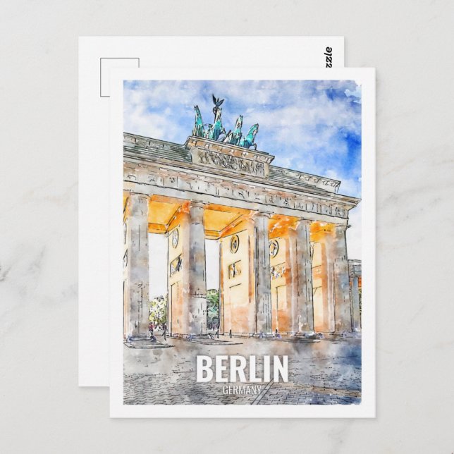 Berlin Deutschland Reisende Wasserfarben Postkarte (Vorne/Hinten)