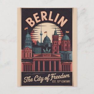 Berlin Deutschland Retro-Silhouette Stadtansicht R Postkarte