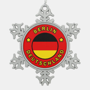 Berlin Deutschland Schneeflocken Zinn-Ornament
