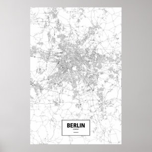 Berlin, Deutschland (schwarz auf weiß) Poster