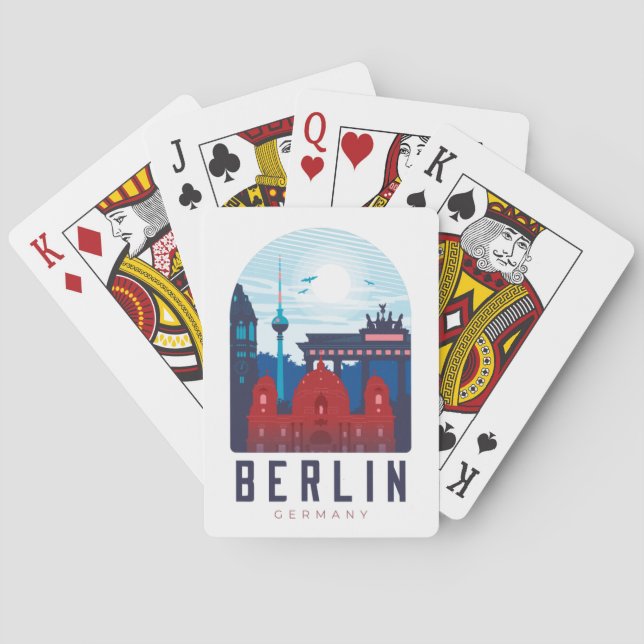 Berlin Deutschland Skyline Classic Playing Cards Spielkarten (Rückseite)