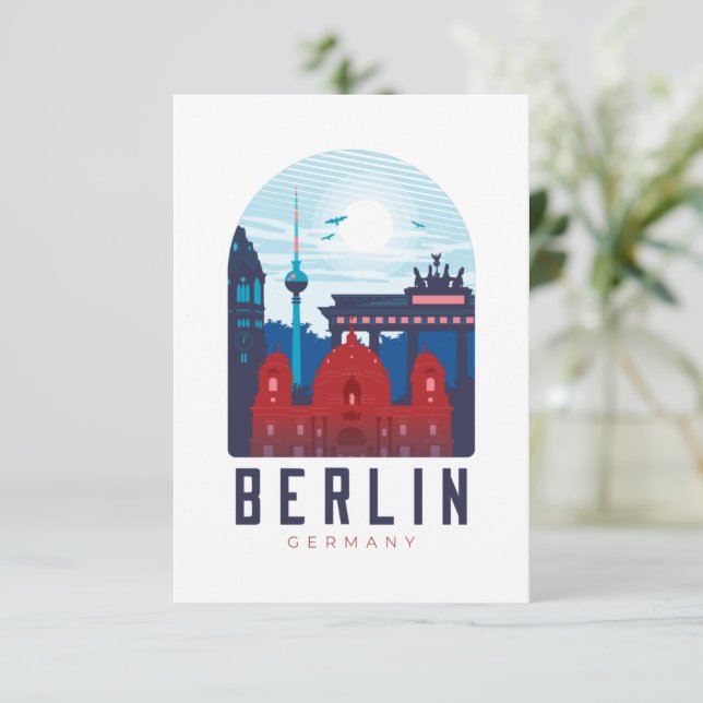 Berlin Deutschland Skyline Grußkarte Karte (Stehend Vorderseite)