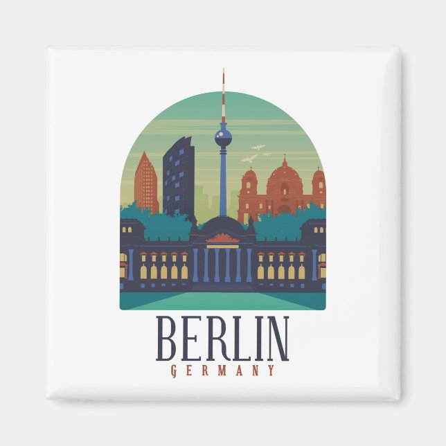 Berlin Deutschland Skyline Magnet (Vorne)