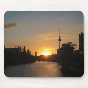 Berlin Deutschland Skyline Night Postcard Fernseht Mousepad