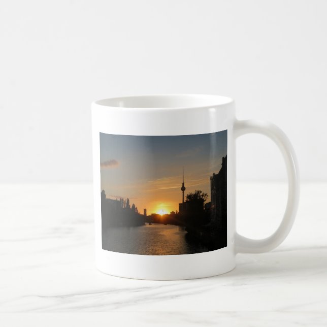 Berlin Deutschland Skyline Night Postcard Fernseht Tasse (Rechts)