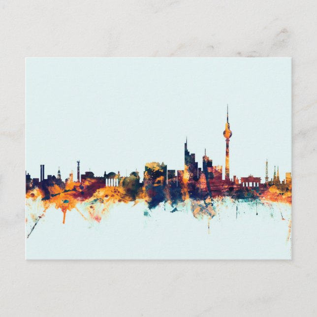Berlin Deutschland Skyline Postkarte (Vorderseite)