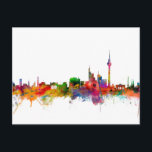 Berlin Deutschland Skyline Postkarte<br><div class="desc">Aquarellkunst der Silhouette Berlin</div>