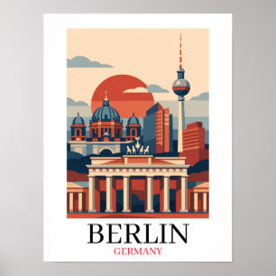 Berlin Deutschland Stadt Skyline – Minimalist Vint Poster