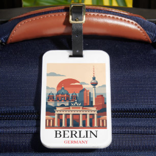 Berlin Deutschland Stadt Skyline – Minimalistische Gepäckanhänger
