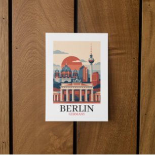 Berlin Deutschland Stadt Skyline – Minimalistische Postkarte