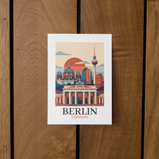 Berlin Deutschland Stadt Skyline – Minimalistische Postkarte