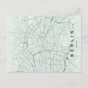 Berlin Deutschland Stadtplan Minimales Design Postkarte