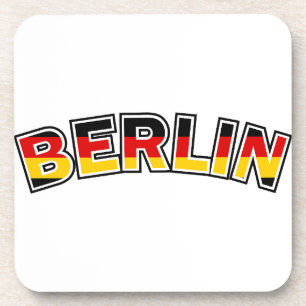 Berlin, Deutschland, Text mit deutscher Flagge Getränkeuntersetzer