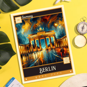 Berlin, Deutschland   Vintage Malerei Postkarte