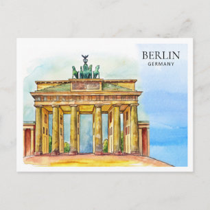 Berlin Deutschland Watercolor Postcard Reisen So Feiertagspostkarte