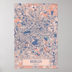 Berlin Deutschland Windige Stadtplan Reise Poster