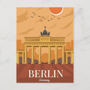 Berlin Deutschland Zug Reise Kunst Vintage Postkarte