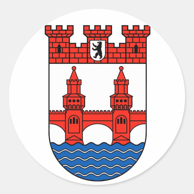 Berlin Friedrichshain-Kreuzberg Runder Aufkleber (Vorderseite)