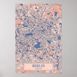 Berlin Germany Breezy City Map Travel Poster