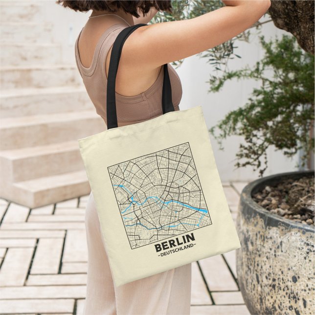 Berlin, Germany City Map Tote Bag Tragetasche (Von Creator hochgeladen)
