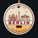 Berlin Germany City Skyline Emblem Keramik Ornament<br><div class="desc">Berlin minimalist,  colorful art design featuring monuments and landmarks of the city in Germany.</div>