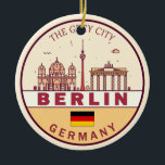 Berlin Germany City Skyline Emblem Keramik Ornament<br><div class="desc">Berlin minimalist,  colorful art design featuring monuments and landmarks of the city in Germany.</div>