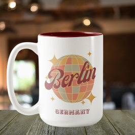 Berlin Germany Disco Ball Retro Vintag Zweifarbige Tasse