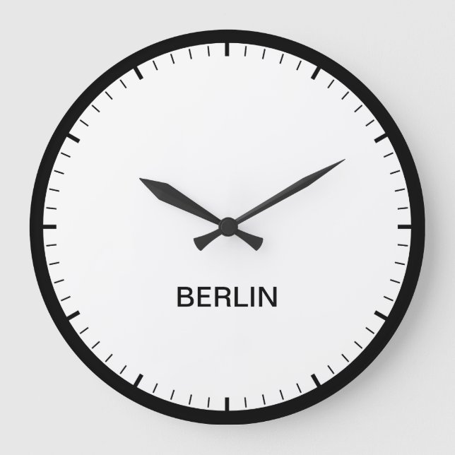 Berlin Germany Time Zone Newsroom Style Uhr (Vorderseite)