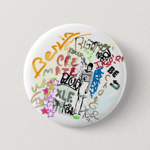 Berlin-Graffiti-Mädchen Button