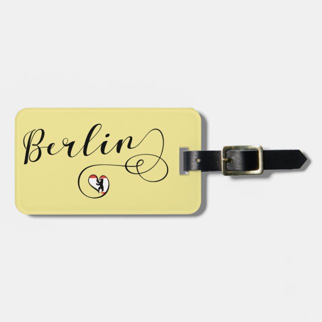 Berlin Heart Luggage Tag Template, Deutschland Gepäckanhänger (Vorderseite horizontal)