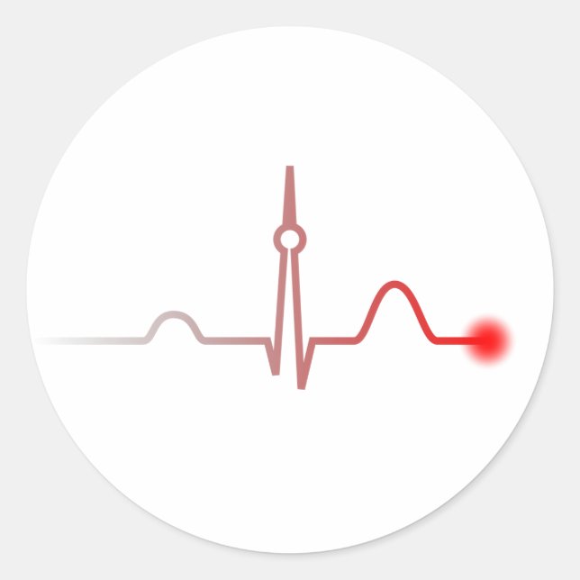 Berlin Heartbeat Runder Aufkleber (Vorderseite)