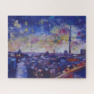 Berlin Impressive Skyline bei Nacht Puzzle