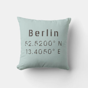 Berlin Längengrad Breitengrad Kissen