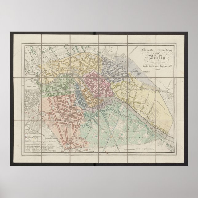 Berlin Map, Neuester Grundriss, Germany Plan Poster (Vorne)