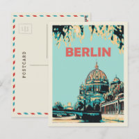 Berlin Museen Insel Illustration Deutschland Postc