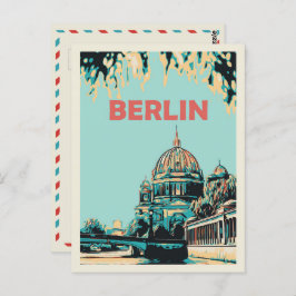 Berlin Museen Insel Illustration Deutschland Postc Postkarte