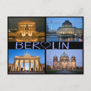 Berlin nachts postkarte