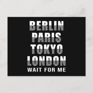Berlin Paris Tokio London City Cities Funny Gift Postkarte