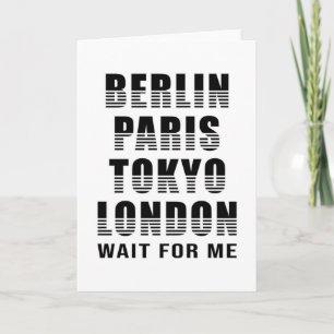 Berlin Paris Tokyo London Cities City Funny Gift Karte