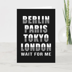Berlin Paris Tokyo London City Cities Funny Gift Karte