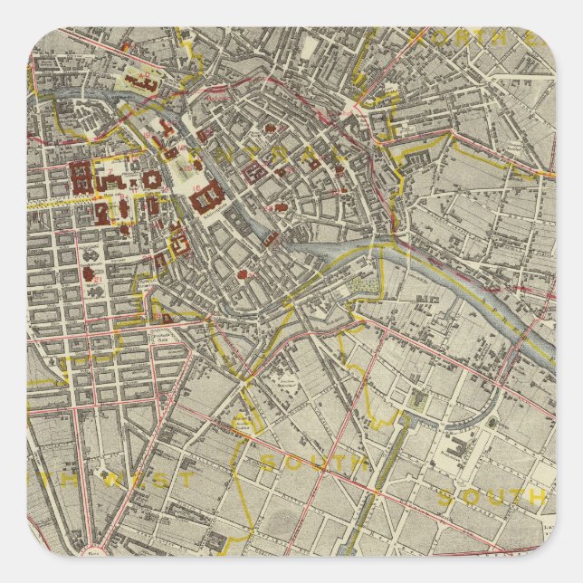 Berlin Quadratischer Aufkleber (Vorderseite)